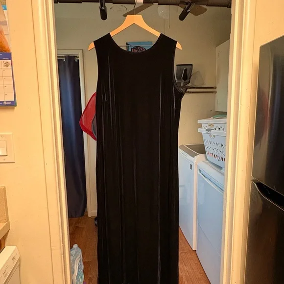 Vintage Blue Velvet Dress - Picture 4 of 8